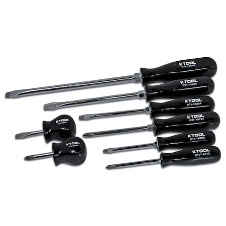 K-Tool International Slotted Screwdriver Set, 8 pcs. KTI-19000